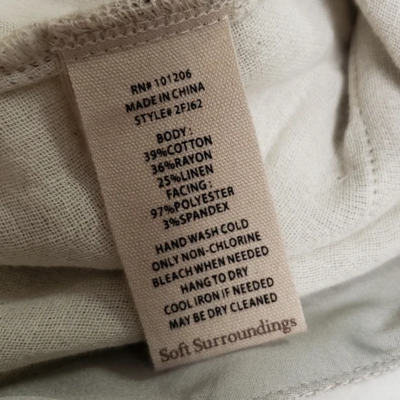 NWT Soft Surroundings Linen Blend cowl neck tunic Top XL - Picture 9 of 9